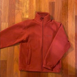 Mens red columbia fleece jacket-size small